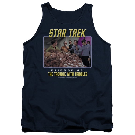St:Original The Trouble With Tribbles Adult Tank Top Navy