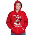 thumbnail image 4 of Santa Papa Smurf Christmas Presents Unisex Plus Size Zip Hoodie Brisco Brands 4X, 4 of 5