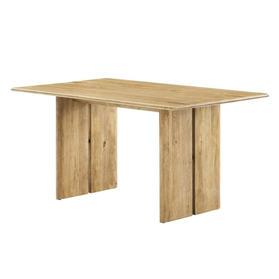 60 Inch Dining Table, Brown Oak, Wood, Rectangular, Kitchen Cafe Bistro Hospitality Restaurant, Modern Contemporary HB34716