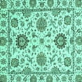 thumbnail image 1 of Ahgly Company Indoor Square Abstract Turquoise Blue Modern Area Rugs, 5' Square, 1 of 4
