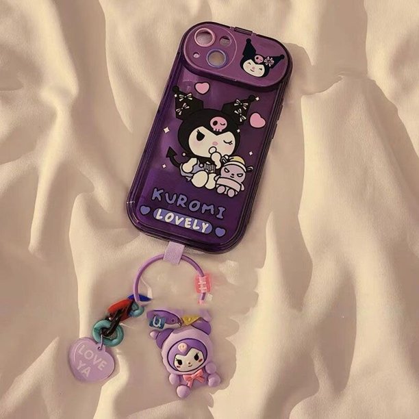 Cartoon Sanrio Kuromi With Mirror 3D Doll Pendant Phone Cases For iPhone 14 13 12 11 Pro Max XR XS MAX 8 X 7 SE 2020 Back Cover xuanjing unisex