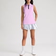 thumbnail image 7 of Womens Sleeveless Golf Shirts Zip Up Collared Athletic Tank Top Performance Breathable Quick Dry Summer Sport Polo Shirts for Women Casual Outdoor Purple M, 7 of 7