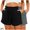Black, variant on Hrsba Pack of Shorts for Women, 2 PC Solid Color Elastic Waist Drawstring Shorts with Pockets for Summer Wear