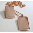 thumbnail image 3 of SOLID PURE COPPER MILITARY STYLE (2) DOG TAG PENDANT NECKLACE FREE ENGRAVE, 3 of 5