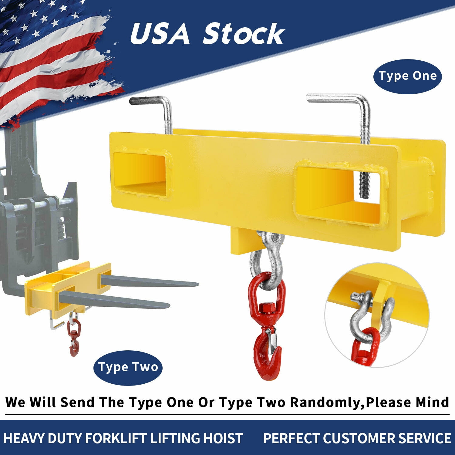 Forklift Lift Hoist Hook Swivel Lifting Hitch 4000lb Lift Adapter