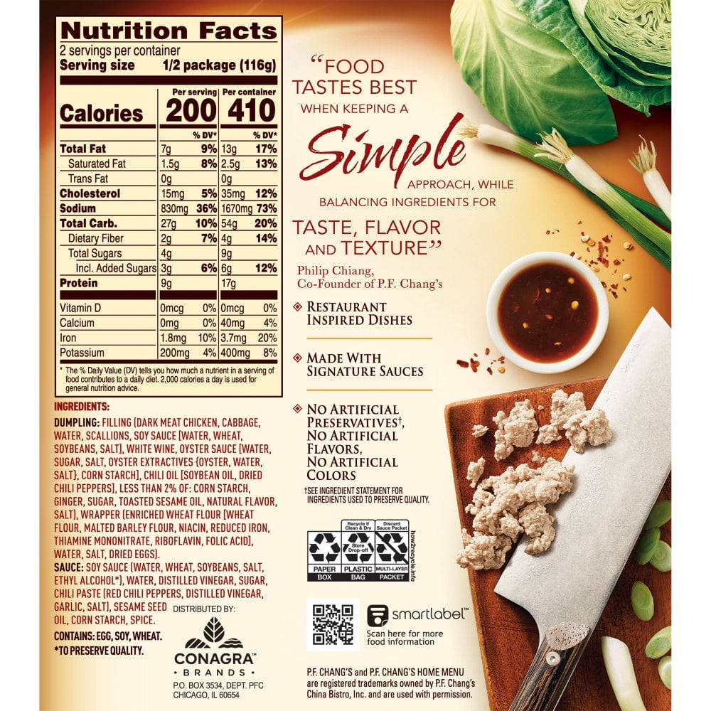 Pf Chang S Nutrition Chart