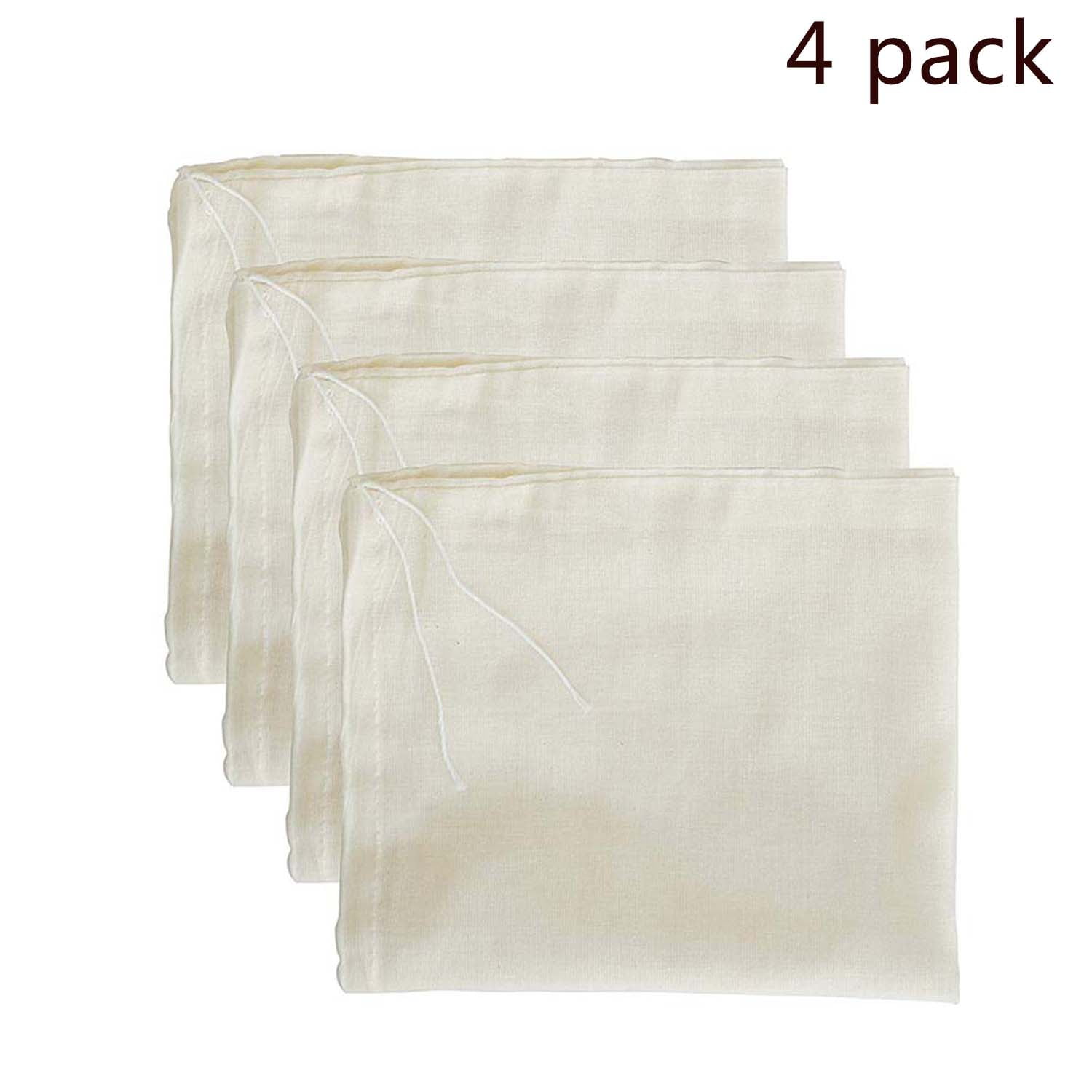 AIEVE Cheesecloth Bags 24 Pieces Reusable Cotton Cheese Cloths Nut Milk Bag Reusable Tea Bag Spice Bags Muslin Bags Unbleached for Herbs Tea Coffee Cooking Brewing Straining 4x6/10x15cm