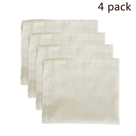 

Peroptimist Cheesecloth Bags Nut Milk Strainer 100% Organic Unbleached Cotton Muslin Cloth Bags Reusable Coffee/Tea/Wine Strainer Mesh Food Bags (Medium 4 Pack)