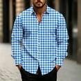 thumbnail image 2 of Hvogkswy Button Up Shirt Men Fashion Printed Lapel Long Sleeve Shirts Loose Comfy Casual Shirts S-3XL, 2 of 5