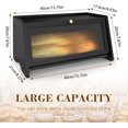 thumbnail image 4 of Bread Box for Bread Storage, Bamboo Bread Boxes for Kitchen Counter, Single Layer Bread Container for Homemade Bread with Acrylic Frosted Window (Black), 4 of 5