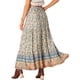 thumbnail image 3 of Faldas Boho para Mujeres INSPIRE CHIC con Estampado Floral, Primavera Verano, Cintura Elástica, Faldas Maxi Casuales XL Beige, 3 of 6