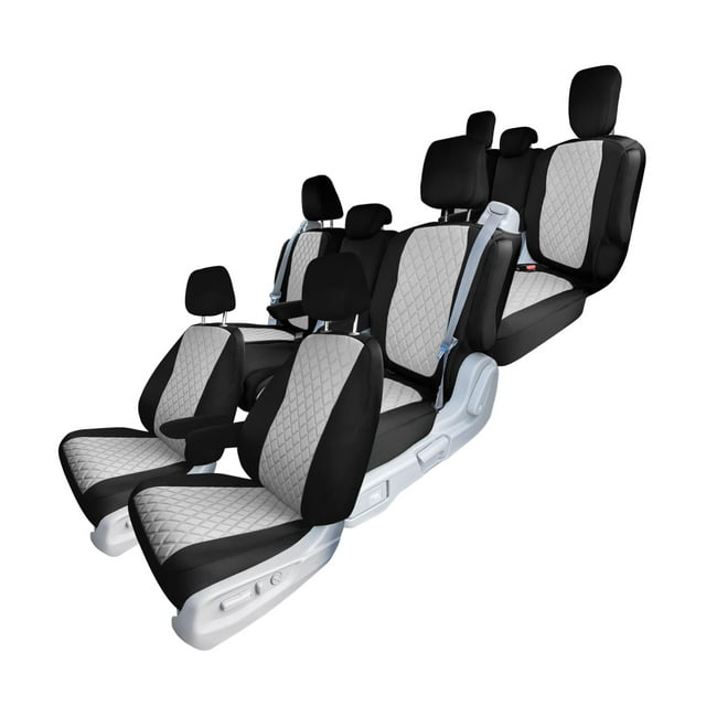 For 2018–2023 Honda Odyssey FH Group Neoprene Custom Fit Waterproof Car Seat Covers - Full Set Gray