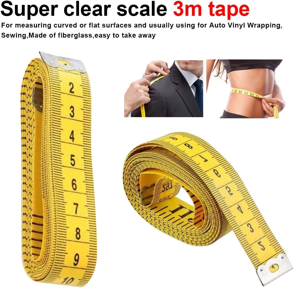 PUIYRBS Cloth Measuring Tape for Body Measurements Diy Tailors Clothing  Measuring Tape Inch Cloth Ruler Soft Tape 120 Inch/300Cm