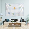 thumbnail image 2 of Coolnut Easter Rabbit Eggs Tapestry Washable Polyester Art Wall Hanging Blanket for Living Room Bedroom Dorm Party, 90 x 60 Inch Home Decor Gifts, 2 of 7