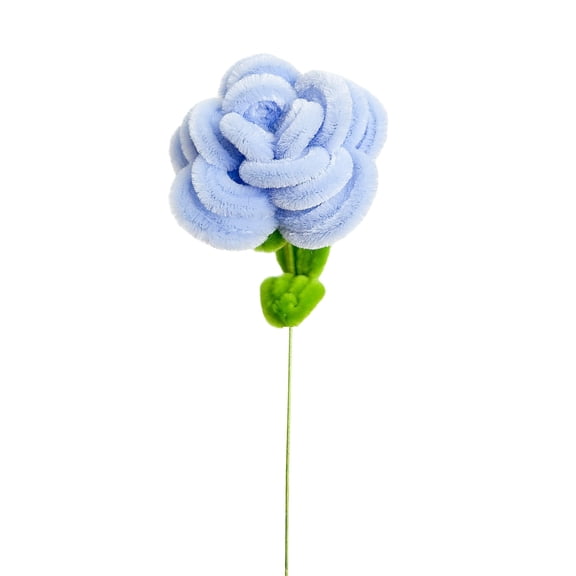Ruanlalo Pipe Cleaner Rose Flower Handmade Decorative Plush Twist Stick Never Wither Simulated Flower Home Decor Holiday Gift