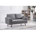 thumbnail image 5 of Classic Living Room 3-Piece Sofa Set with Cylindrical Pillows, Linen Upholstered Sofa Couch Set, Light Gray, 5 of 7