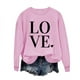 thumbnail image 1 of Penkiiy Camisetas Día de San Valentín Mujeres Amor Corazón Rojo Sudadera gráfica de manga larga Cuello Crew Valentines Tops XS Rosa, 1 of 4