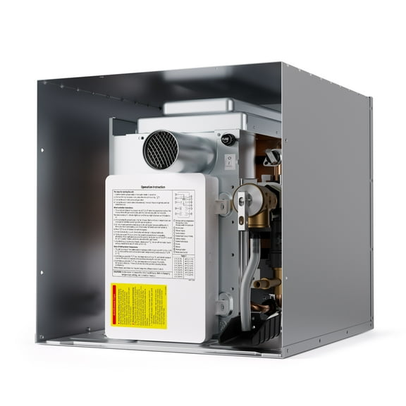 Fogatti RV Tankless Water Heater InstaShower 7, 48,000 BTU, DC 12V, Door Kit Not Included