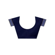 Peach-Coloured & Navy Blue Striped Zari Ilkal Saree - 21460152