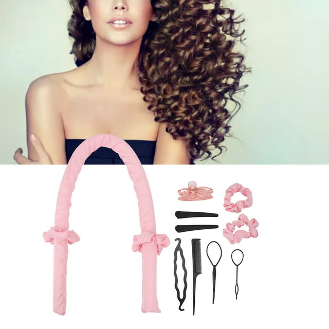 10 Varillas para Rizar sin Calor sin Calor Cinta para Rizos Cinta para la Cabeza Juego de Rizos de Satén Rodillo para el Cabello Peinados Herramientas de Peinado Algodón ANGGREK Otros
