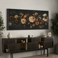 thumbnail image 3 of Large Framed Canvas Print Vintage Colorful Beautiful Flowers Wall Art Decorative Ready to Hang Painting for Living room Bedroom - 60"x30" Black Frame, 3 of 9