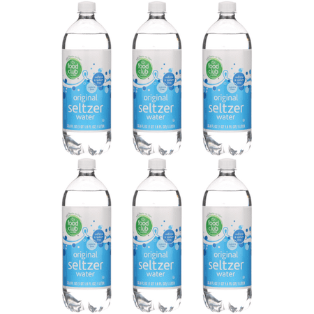 Food Club Original Seltzer Water, 6 Pack, 33.8 fl oz Bottles