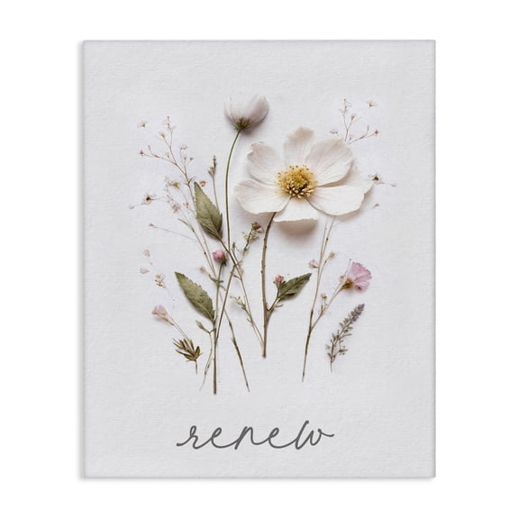 Pressed Flowers Renew Canvas Wall Art, design by Lettered and Lined