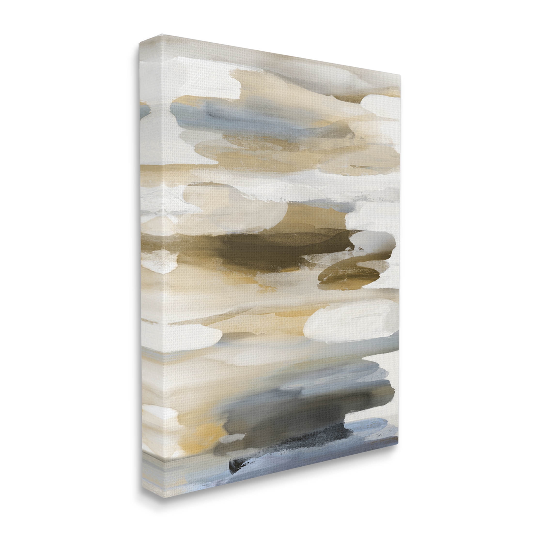 Stupell Industries Brown Blue Abstract Shapes Graphic Art Gallery Wrapped Canvas Print Wall Art, Design by Jackie Hanson
