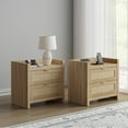 thumbnail image 4 of SICOTAS Boho 6-Drawer Dresser & 2 Charging Nightstands Set - Oversized 3-Piece Furniture Set with Rattan Design&Spacious Storage, USB/Type-C Ports, Coastal Furniture Set for Bedroom, Light Oak, 4 of 13