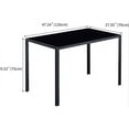 thumbnail image 6 of Cterwk Rectangle Dining Table for 4 Person, Tempered Glass Top Dining Table for Living Room, Kitchen, Dining Room, Black, 6 of 7