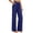 Blue, variant on Slacks for Women Spring Summer Elastic High Waist Wide Straight Leg Casual Loose Cotton Linen Pants with Pockets Work Trouser