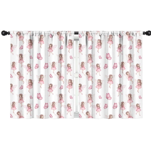 Blackout Kids Curtains,Fairy Princess Butterfly Pattern Childrens Insulated Curtains Set Of 2,Bedroom Essentials,Toddler Room Decor 42"x54"