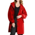 thumbnail image 2 of Niaviben Women's Long Trench Coat Plus Size Windbreakers for Women Windproof Jacket Women's Jackets for Women Trendy Womens Windbreaker Jacket Waterproof Rain Jacket Women Red S, 2 of 4