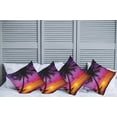 thumbnail image 6 of Ambesonne Tropical Throw Pillow Cover 4 Pack, Palm Shadow at Sunset, 16", Purple Orange Black, 6 of 6
