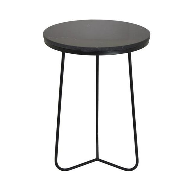 Plutus PBTH92233 Modern Metal Marble Top Plant Stand, Black