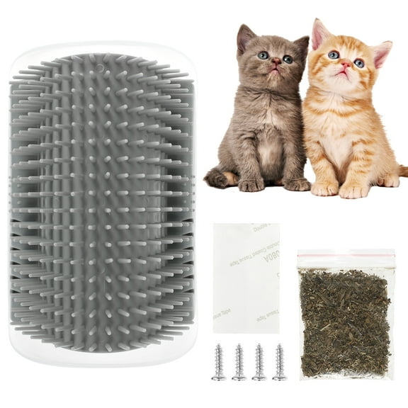 Protoiya Cat Self Groomer,with Catnip Wall Corner Massage Comb Corner Scratcher Pet Grooming Brush Comb Grooming Wall Brush Self Massage Tool for Long and Short Fur Kitten Cats