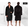 thumbnail image 3 of Ross Michaels Mens Luxury Robe Big & Tall - Plush Fleece Bathrobe Mid Length 400GSM (Black, 3X-Large), 3 of 6