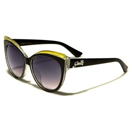 New Womens Retro Vintage Style Oversized Large Round Cat Eye Sunglasses Black