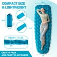 thumbnail image 3 of AIRELAX Backpacking Sleeping Pad, Ultralight Portable Sleeping Mat for Camping Tent, Car Traveling, Hiking, Backpacking, Waterproof 60s Inflation Camping Pad - Lake Blue, 3 of 8
