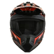 1Storm Adult Motocross Helmet BMX MX ATV Dirt Bike Helmet Racing Style HF801 + Goggle + Gloves Bundle; Sonic Orange