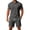 Grey&1080, variant on CONFREE Mens 2 Peice Shorts Sets Casual Men's Summer Outfits Set Solid Buttons Polo Shirts Shorts Beach Vacation Outfits for Men