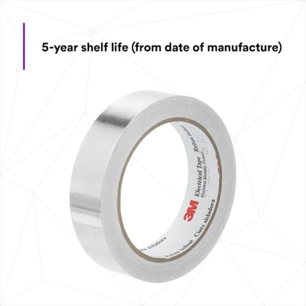 3m Conductive Electrical Tape, Slvr, 18 yd L, PK5 1170-2"X18YD