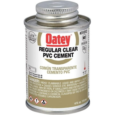 Oatey 31012 PVC Regular Cement, Clear, 4-Ounce