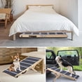thumbnail image 5 of Dog Ramp, Wooden Adjustable Pet Ramp, 6 Adjustable Height from 14.56” to 25.2”, Hold up to 132lb, Folding Portable Pet Ramp for Car, Bed, Couch Grey, 5 of 7