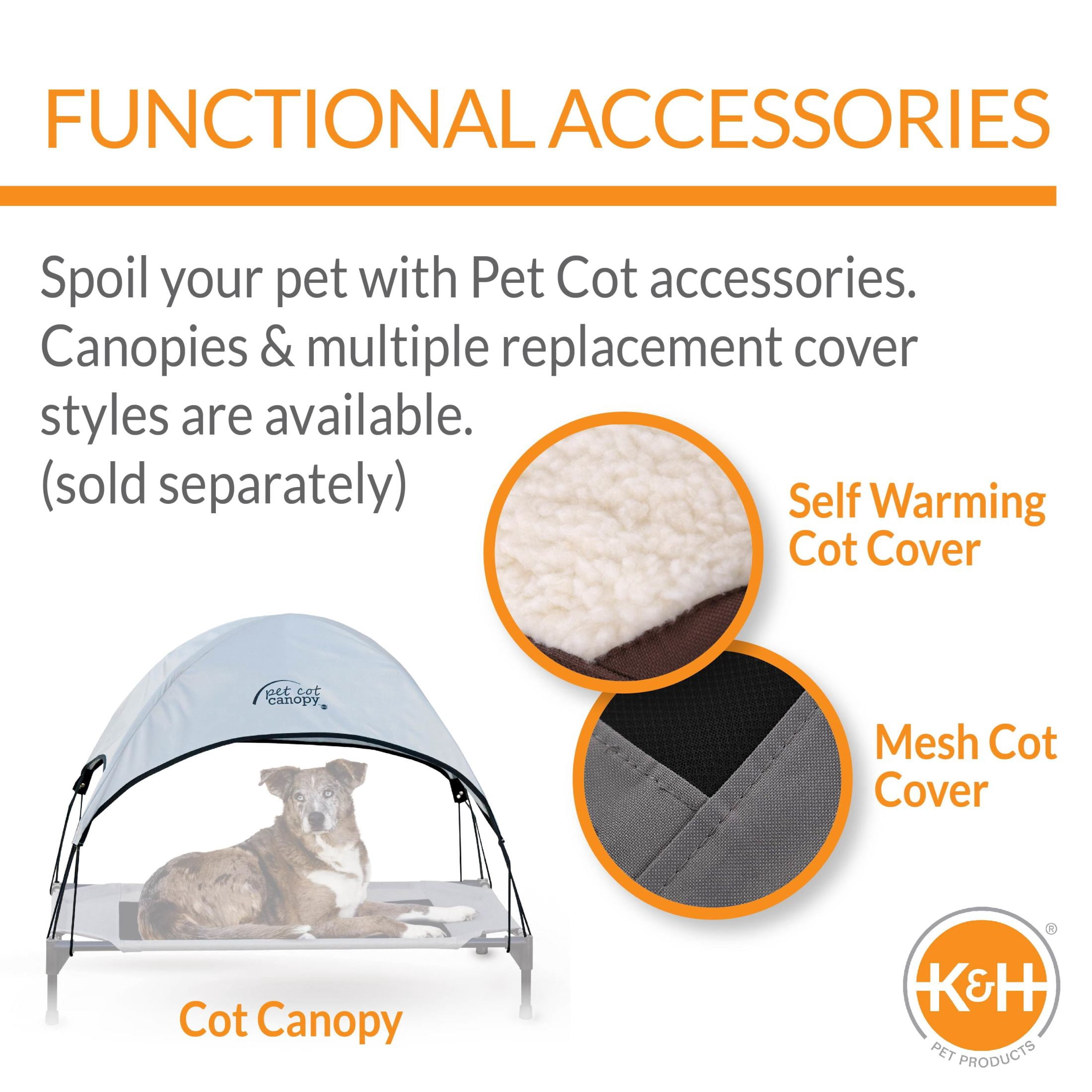 K&H Pet Products Coolin' Pet Cot Elevated Pet Bed Gray/Blue Large 42 X 30 X 7 Inches