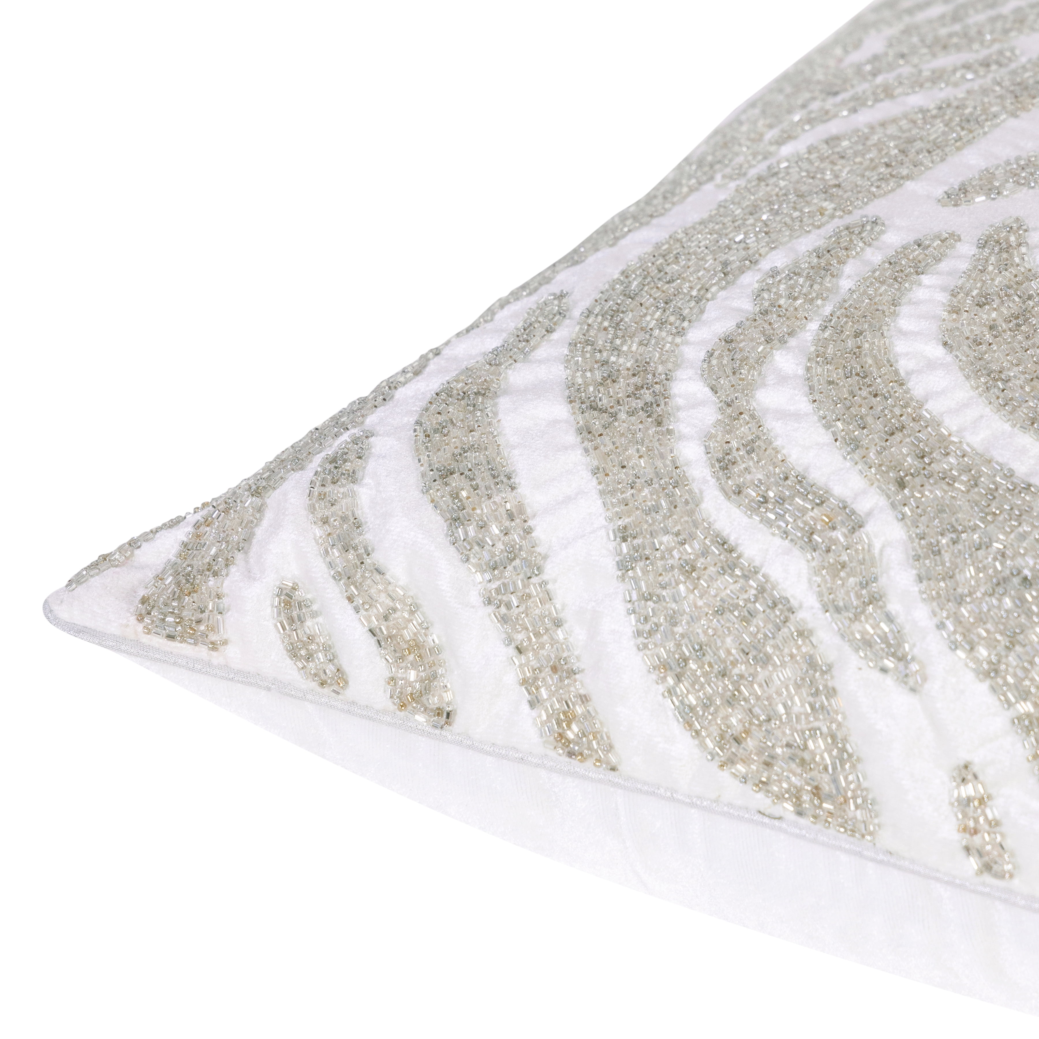 Harlow Hill Demi 20" x 20" Ivory/Silver Zebra Print Polyester Adult Decorative Throw Pillow Cover