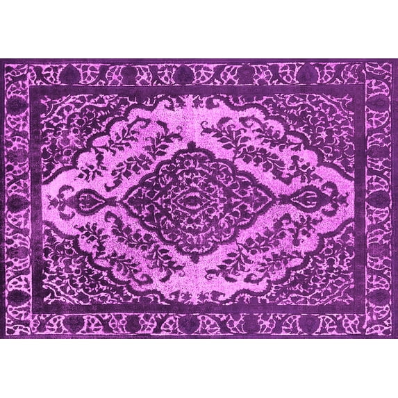 Ahgly Company Indoor Rectangle Oriental Pink Industrial Area Rugs, 8' x 10'