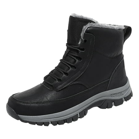 

Ketyyh-chn99 Winter Shoes for Men Running Shoes Waterproof Steel Toe Boots for Men Work Boots Lightweight Sneaker Non-slip Boots Black 9