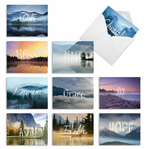 10 All Occasion Blank Note Cards Pack (4 x 5.12 Inch) - WORDSCAPES M6581OCB