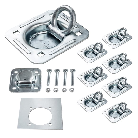 Lonffery - Paquete de 8 anclajes de amarre de anillo en D empotrados (6 lbs. Capacidad), kit resiste